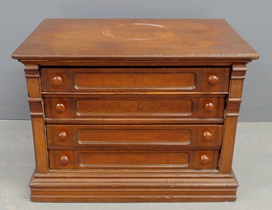 Appraisal: - Oak spool cabinet late th c with four drawers