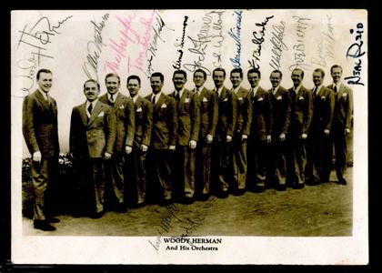 Appraisal: piece Photograph Signed Woody Herman and His Orchestra ca Silver