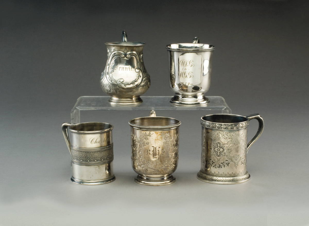 Appraisal: FIVE BOSTON AND SALEM MASSACHUSETTS SILVER CHILDREN'S CUPS S T