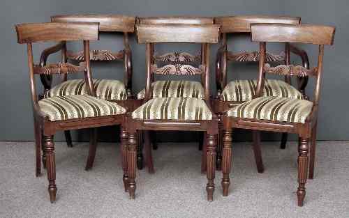 Appraisal: A set of six William IV mahogany dining chairs including