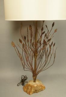 Appraisal: Brutalist Welded Metal Figural Tree Table Lamp W Brutalist Welded