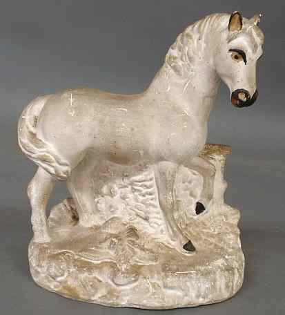 Appraisal: Chalkware standing horse c h x w