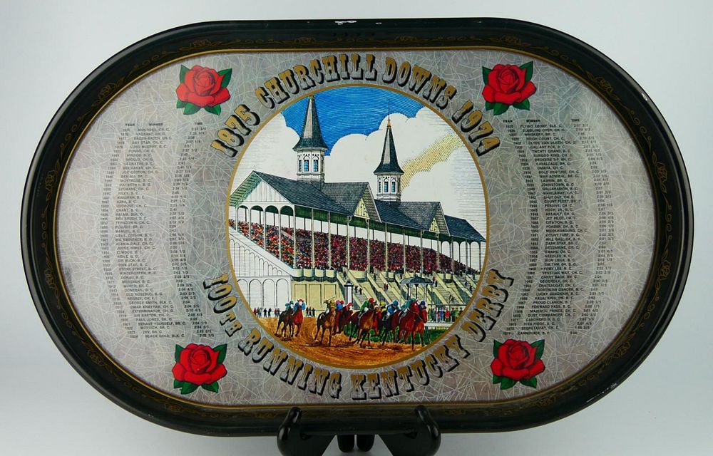 Appraisal: CHURCHILL DOWNS KENTUCKY DERBY TIN TRAY Vintage Churchill Downs Kentucky