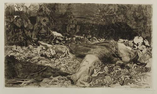 Appraisal: K THE KOLLWITZ Vergewaltigt Etching aquatint and soft-ground etching printed