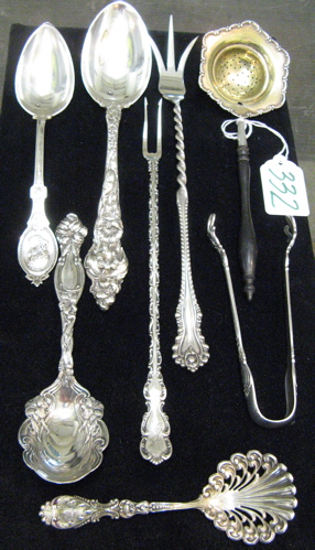 Appraisal: NINE TH EARLY TH CENTURY STERLING SILVER ITEMS presentation spoon