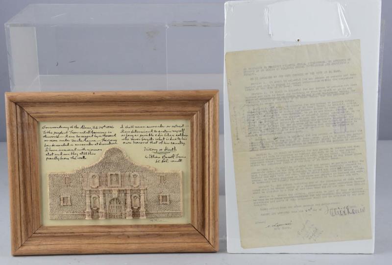 Appraisal: Lot Of Texas History Items This lot includes a commemorative