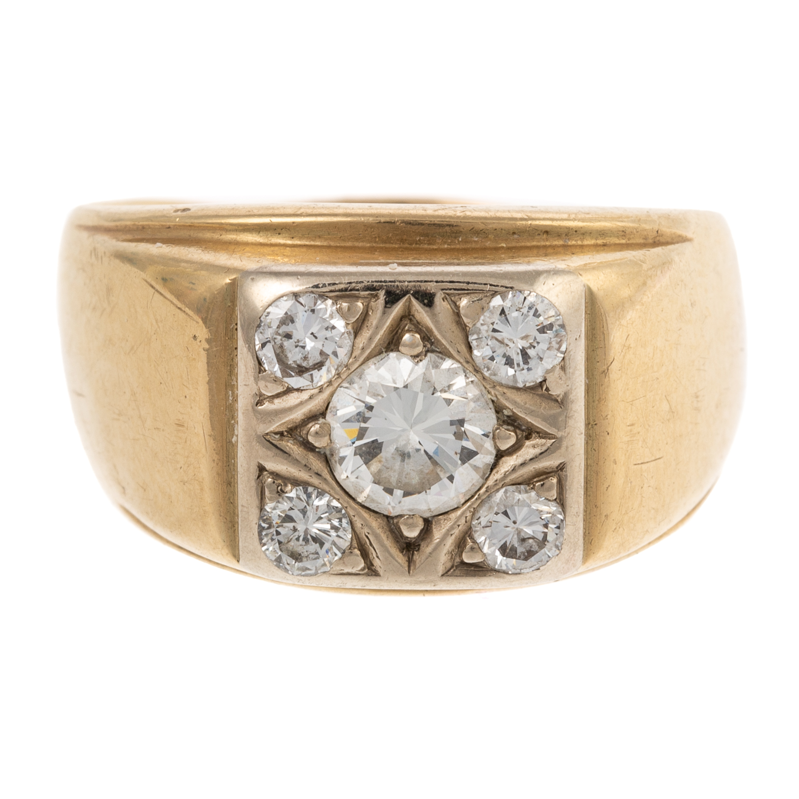 Appraisal: A WIDE CTW DIAMOND RING IN K K yellow gold