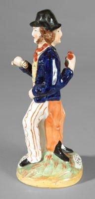 Appraisal: Staffordshire water gin figure two-sided figure of man representing abstinence