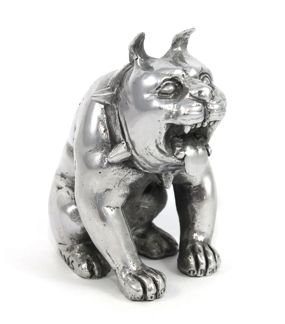 Appraisal: Christian Maas b 'Nano Sarco' aluminium bulldog in seated pose