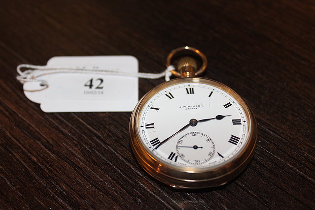 Appraisal: A CT GOLD GENTLEMAN'S POCKET WATCH by J W Benson