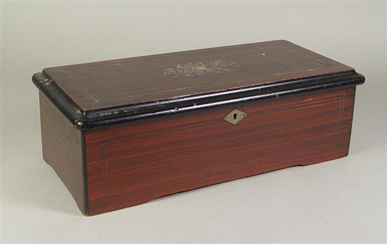 Appraisal: Swiss Single Cylinder Music Box Hinged cover Grain decorated case