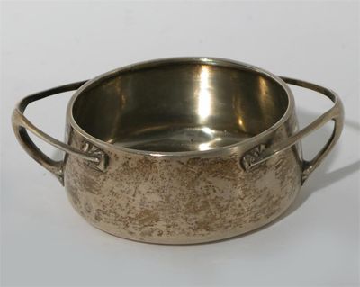 Appraisal: A Child Child silver salt twin-handled form stamped marks Birmingham