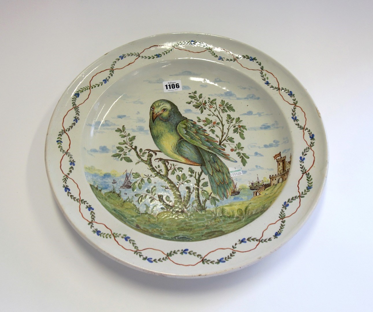 Appraisal: A large Continental faience dish probably Naples late th century