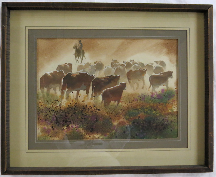 Appraisal: PHIL TYLER WATERCOLOR ON PAPER Oregon - The Dusty End