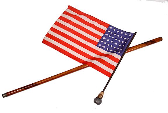 Appraisal: American Flag Cane- Exclusive on Bidsquare American Flag Cane- Early