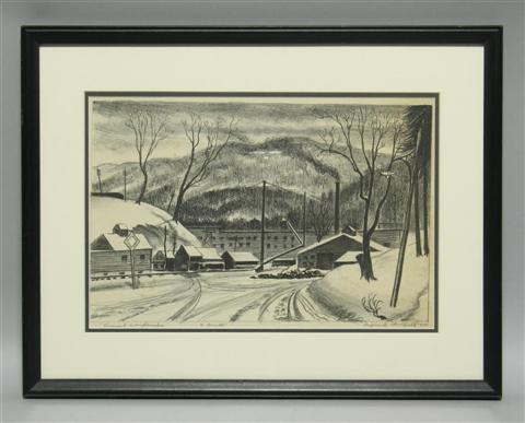 Appraisal: RAYMOND SKOLFIELD AMERICAN - VERMONT LANDSCAPE Graphite on paper x