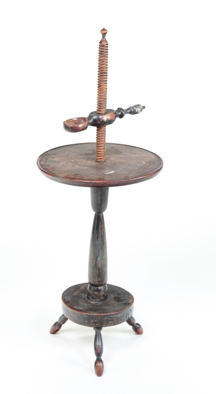 Appraisal: NEW ENGLAND WINDSOR CANDLESTAND Massachusetts or Connecticut late th-early th