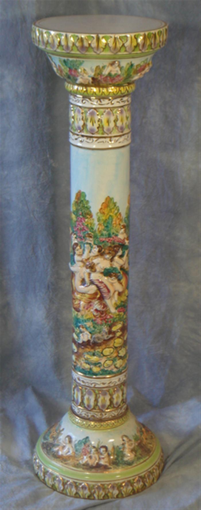 Appraisal: Capo di Monte porcelain pedestal h d Estimate -