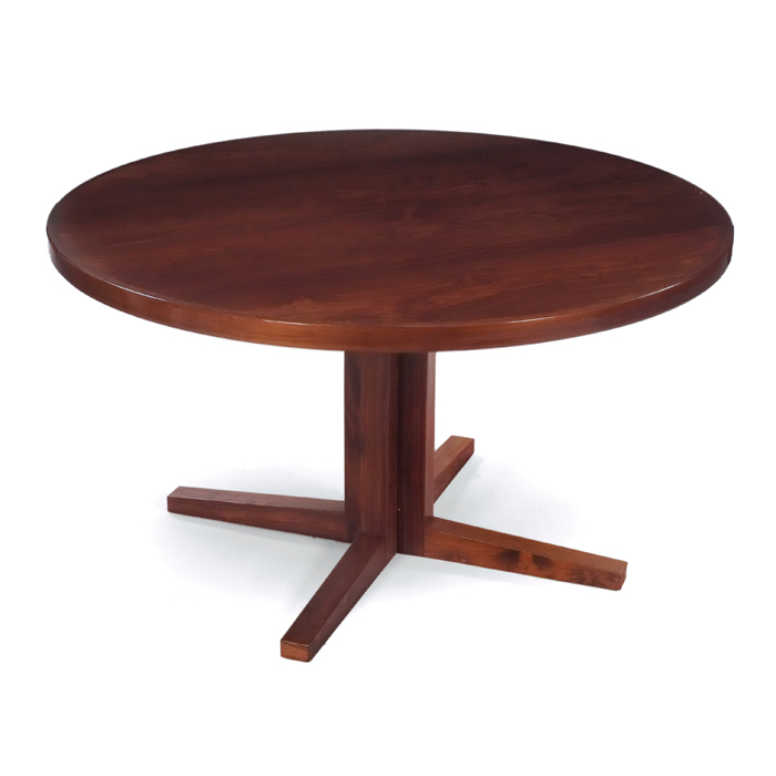 Appraisal: John Mortenson rosewood dining table by Heltborg Mobler Denmark round