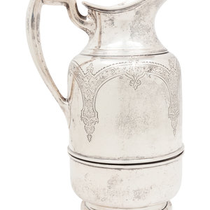 Appraisal: An American Silver Water Pitcher Mid- th Century with a