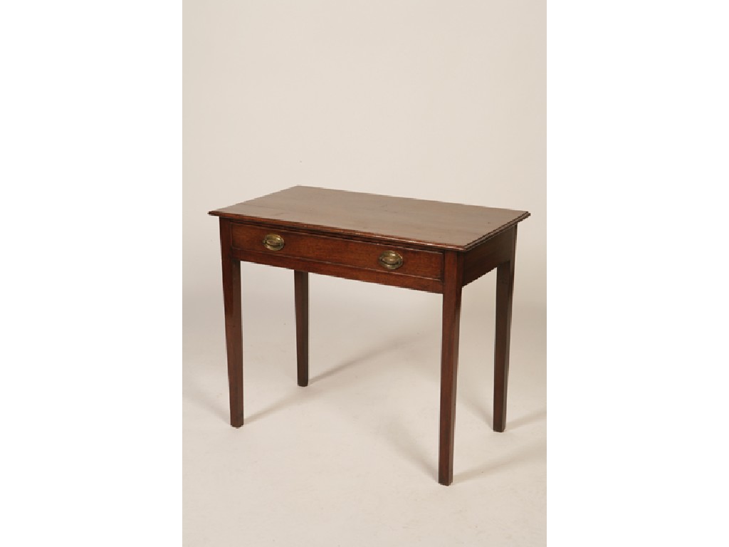 Appraisal: A GEORGE III MAHOGANY SIDE TABLE the rectangular top with