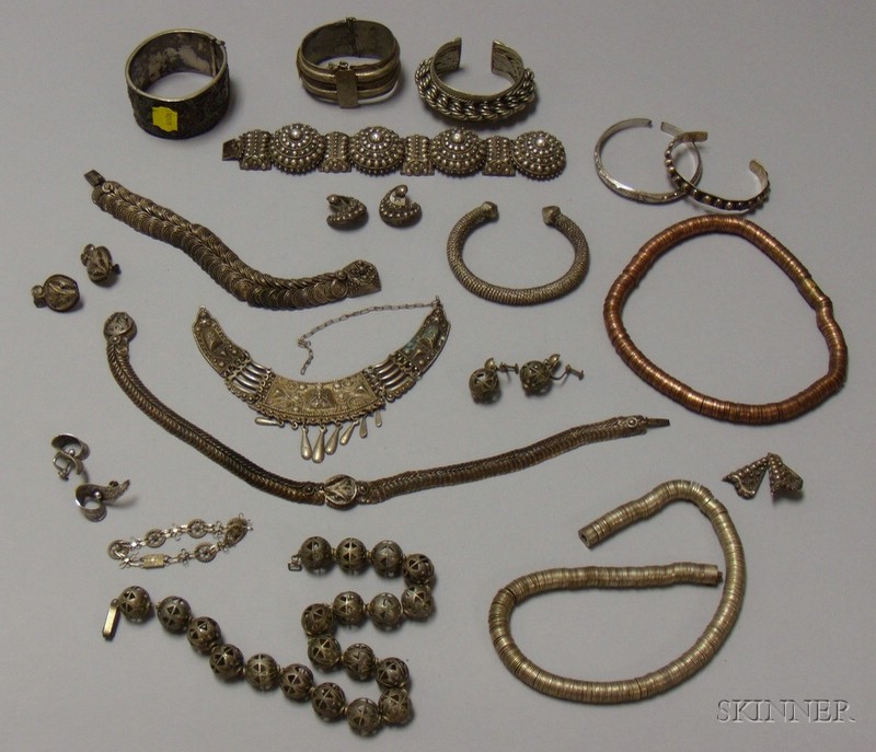 Appraisal: Lot of Ethnographic and Asian Silver Jewelry