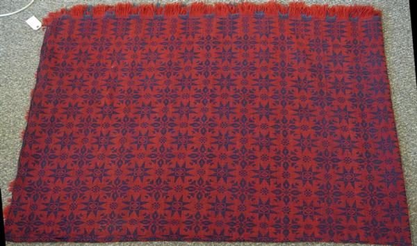 Appraisal: Blue and red part PA coverlet x small separation in