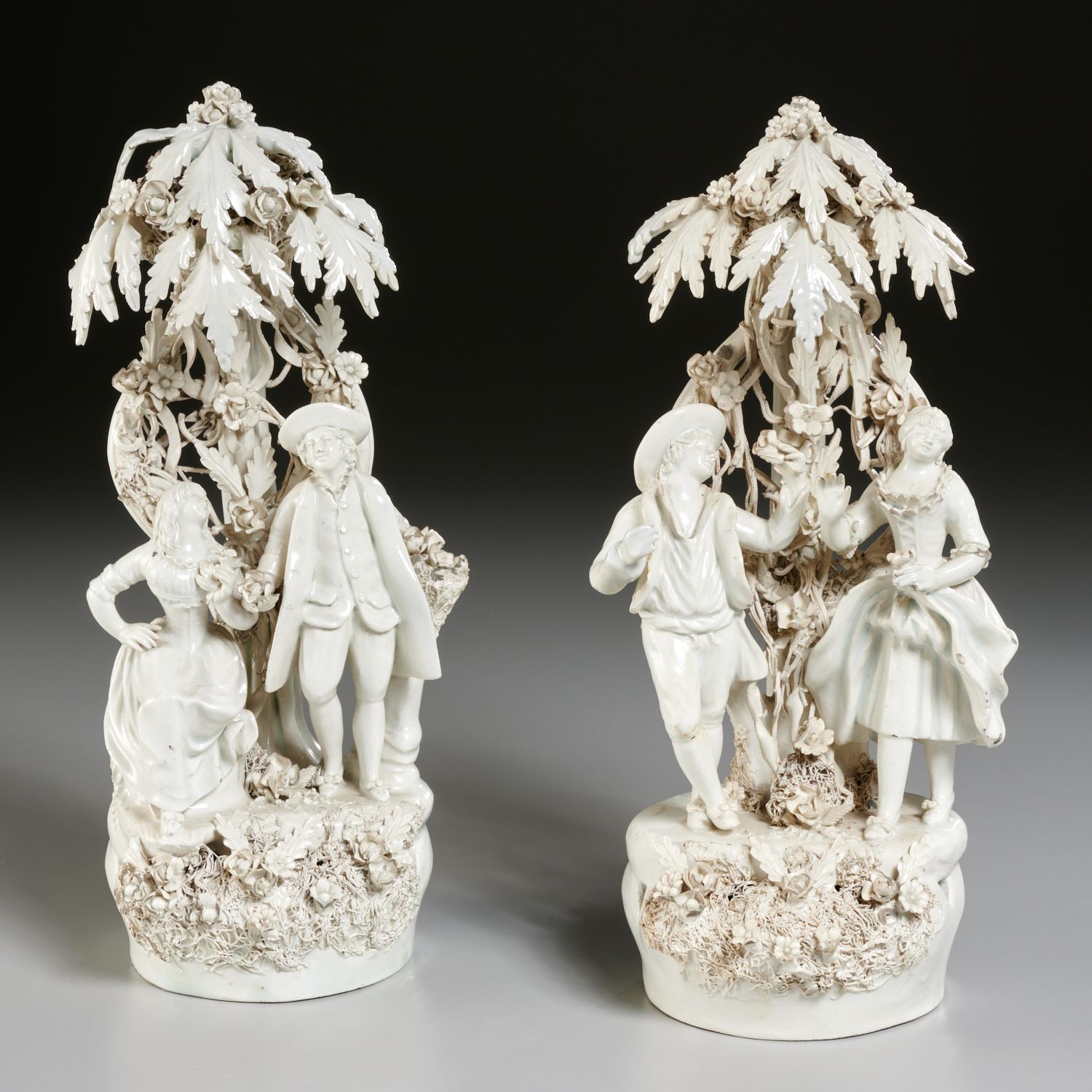 Appraisal: CAPODIMONTE TH C BLANC DE CHINE GROUPS th c while