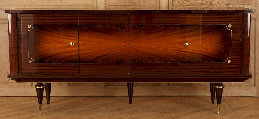 Appraisal: FRENCH MAHOGANY FOUR DOOR SIDEBOARD BRONZE MOUNTS A French mahogany