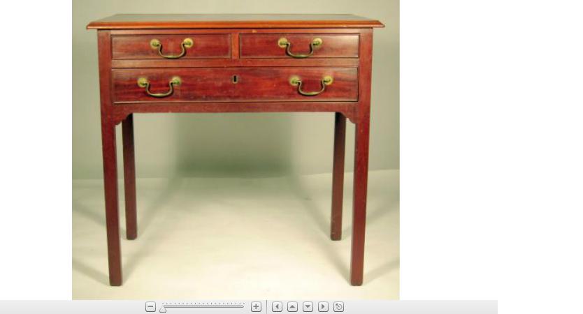 Appraisal: George III style mahogany lowboy the rectangular molded top over