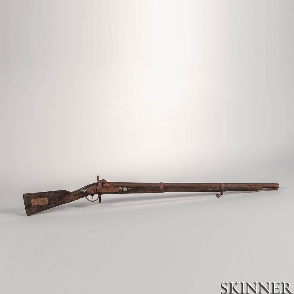 Appraisal: Bullet-struck Prussian Musket from the Hornets Nest at Shiloh Bullet-struck