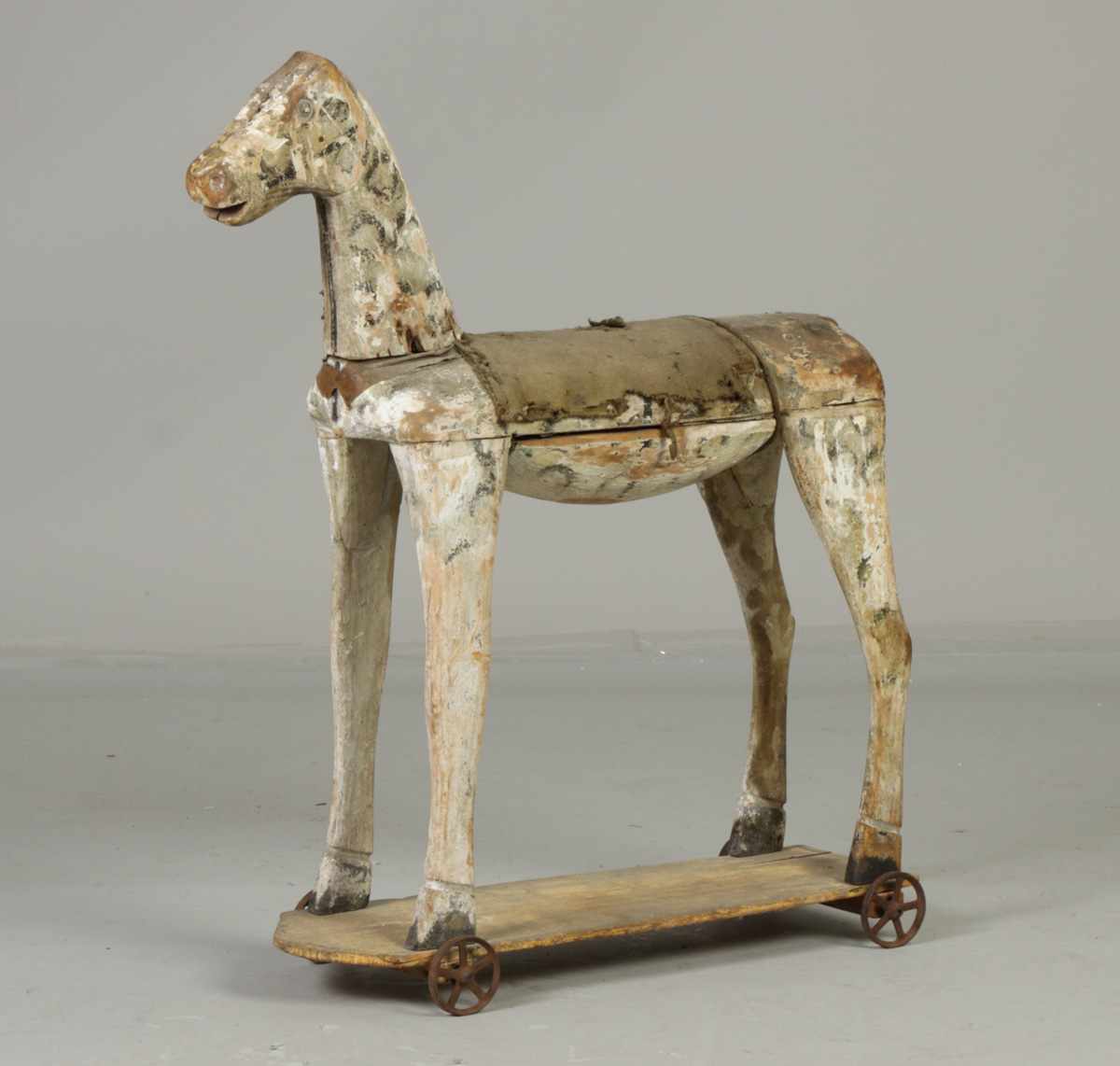 Appraisal: Carved Wood Dappled Folk Art Horse th Cent Condition Original