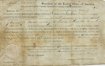 Appraisal: James Monroe As President Signed Land Grant James Monroe -