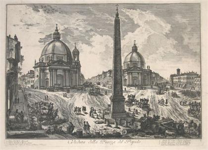 Appraisal: piece Etching Piranesi Giovanni Battista Veduta della Piazza del Populo