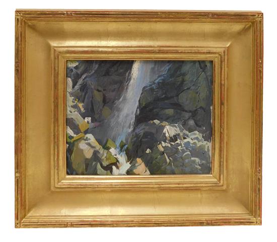 Appraisal: Ogden M Pleissner American - Cascade Wyoming oil on Masonite