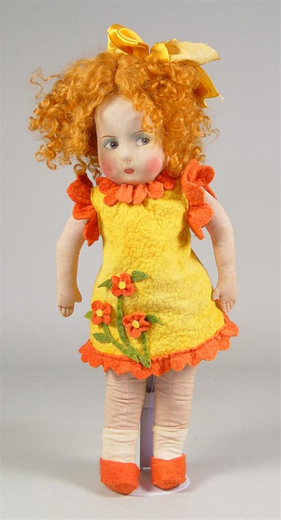 Appraisal: French Gre-Poir Lenci Type Doll Circa Side glancing brown eyes