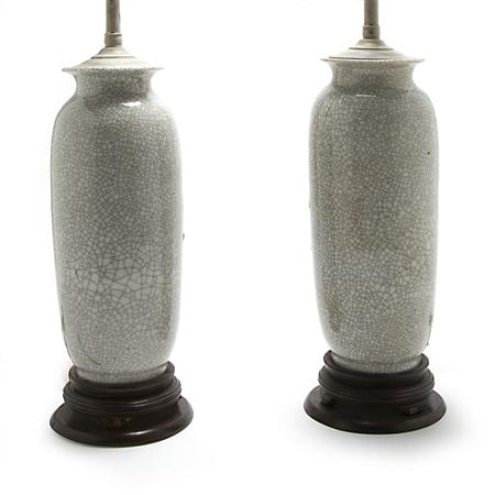 Appraisal: Pair of Chinese Crackle Glaze Porcelain Vases Estimate -