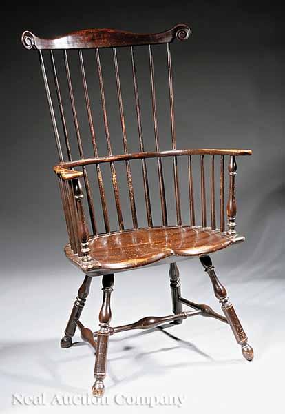 Appraisal: An Early American Painted Comb Back Windsor Chair th c