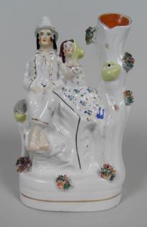 Appraisal: Staffordshire Figural Spill Vase Staffordshire Figural Spill Vase- A Courting