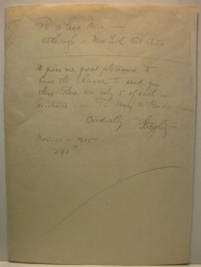 Appraisal: ARTISTS STIEGLITZ ALFRED Brief Autograph Letter Signed Stieglitz to art