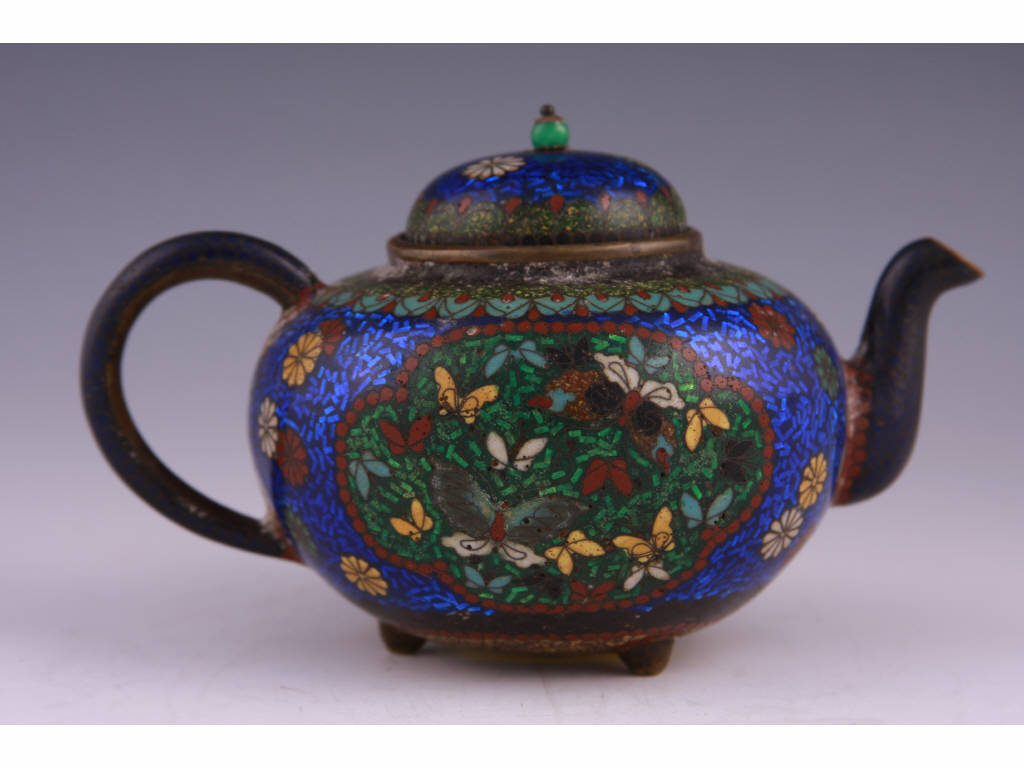 Appraisal: Cloisonne Miniature Teapot Japanese Mid- th c Meiji period Ginbari