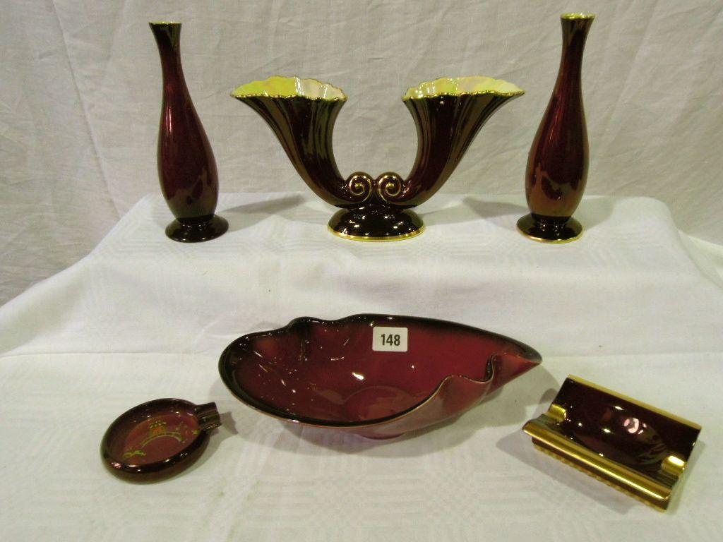 Appraisal: A collection of Carltonware Rouge Royale including a shaped bowl