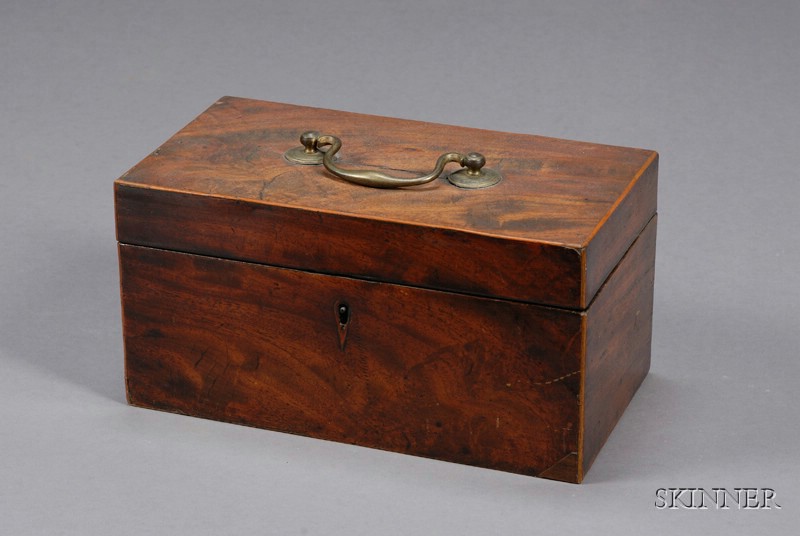 Appraisal: Mahogany Tea Caddy th century rectangular with top lifting handle