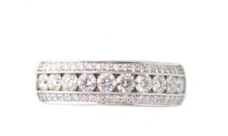 Appraisal: Anjolee k White Gold Diamond Banded Ring Anjolee American ca