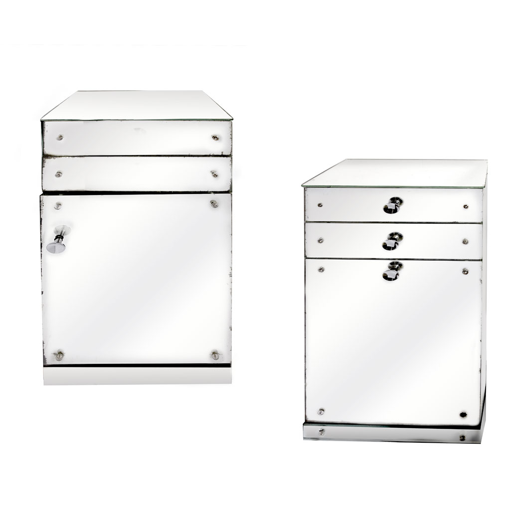 Appraisal: Pair of Mirrored Side Chests of Drawers Height inches width