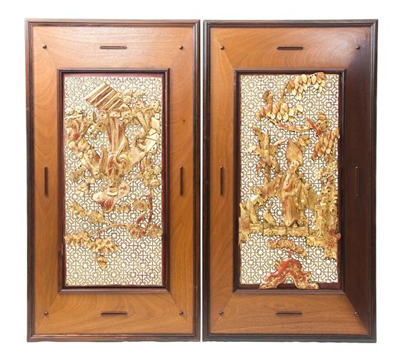 Appraisal: Sale Lot A Pair of Chinese Parcel-Gilt and Lacquered Recticulated