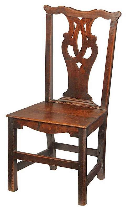 Appraisal: George II Walnut Side Chair probably British mid th century