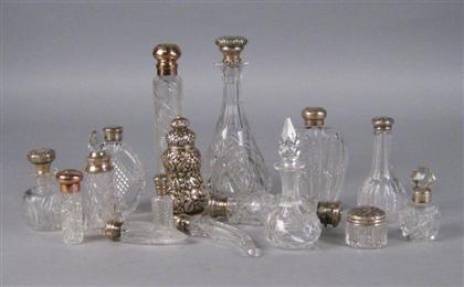 Appraisal: Group of American sterling silver mounted cut glass vanity items