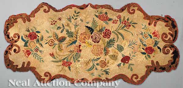 Appraisal: A Group of Three American Wool Hooked Rugs late th