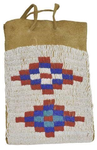 Appraisal: Plains-style beaded deer hide bag third quarter th c or